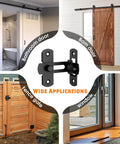 Two Pack 90 Degree Barn Door Lock Latches Matte Black Stainless Steel Security Flip Gate Latches for versatile use