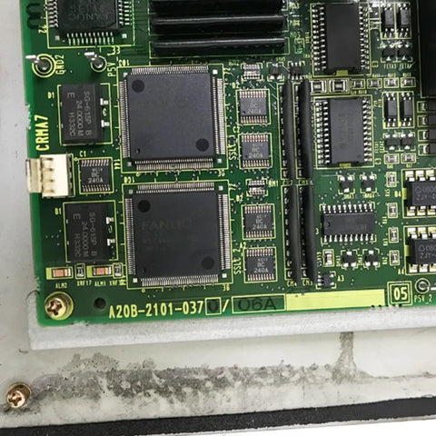 OP Panel PCB Assembly A05B-2502-C050 A20B-2101-0370 for Robot Controller Interface and Operator Panel on R-30iA Control Cabinets, Spare Parts for Robotic System, green PCB close-up