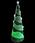 LED Fiber Optic Mesh Light Kit For Ceiling And Christmas Tree, 6 meter net lights illuminating a Christmas tree with green hue