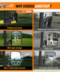 Top Shelf Heavy Duty Golf Cart Side Mirrors Featuring A Straight Up Easy No Sweat Roof Mount showcasing stability and wide-angle views.