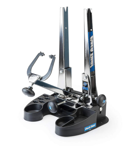 Tilting Truing Stand Base For TS 2 And TS 2 2 Wheel Truing Stands 20 Degree Front To Back Tilt Wide Sturdy Base With Small Parts Compartments And Spoke Wrench Holders For Easy Pro Bench Work