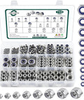 All In One Nylon Insert Lock Nut Kit With 304 Stainless Nylock Nuts For Bolt Work SAE And Metric Sizes 750 Pieces including 6-32 to M12