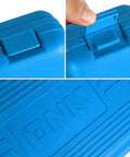 Blue carrying case of the 8 Piece Brake Service Kit With Spring Installer And Remover Pliers Tools Set Pro Grade Car Maintenance Gear.