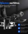 Close-up of Driver Side Front Left Steering Knuckle And Wheel Bearing Hub Assembly With 280mm Rotor For Beetle Golf Jetta