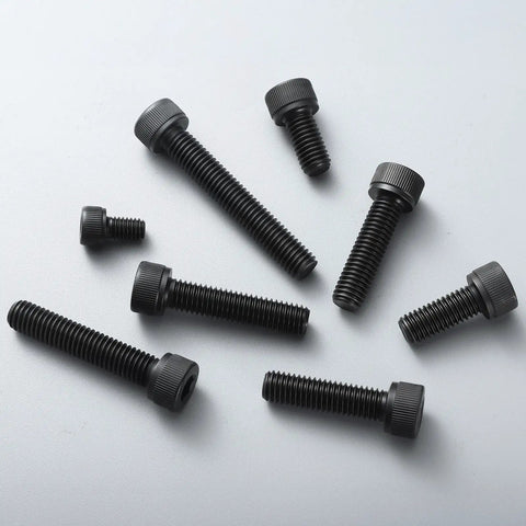 Badass Pro Grade M8 Hex Socket Cap Screws 30 Pack 12.9 Alloy Steel Bolts in various sizes with black oxide finish.