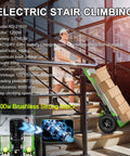 Huge 1200w Electric Stair Climbing Hand Truck For Moving Heavy Loads Like Fridges Furniture And Water Heaters Up To 880 Lbs One Go Save Your Back Tired? carrying boxes upstairs.