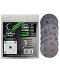 Bowling Ball Sanding Pads 6 Pack All Grits 500 1000 1500 2000 3000 5000 Resurfacing Set with packaging and six grits shown