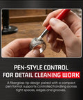 Using Fiberglass Fine Tip Scratch Brush Pen for precise cleaning on jewelry surface