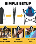 Setup guide for Cozy Hammock Chair For Adults That Feels Like A Chill Rocking Lounger Portable Folding Camp Chair With Carry Bag