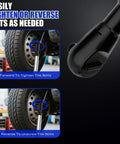One Half Inch Offset Extension Wrench For Impact Drills With Three Eighths Inch And One Quarter Inch Adapters in use on a tire