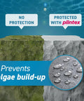 Heavy Hitter Penetrating Stone And Concrete Sealer One Quart Natural Finish Water Stain Repellent Shield For Patios Walkways Workhorse Silane Siloxane Formula Shutting Out Freeze Thaw Damage Indoors Outdoors showing untreated vs treated stone with water droplets.