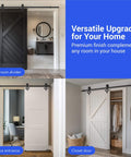 Heavy Duty Barn Door Hardware Kit for Sliding Doors, Single Or Double Barn Door Assembly With Track Rails And Rollers