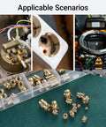 Brass Threaded Inserts Kit With Knurled Heat Set Nuts M2 M2.5 M3 M4 M5 M6 And 1/4 20 Female Thread for 3D Printing and Injection Molding