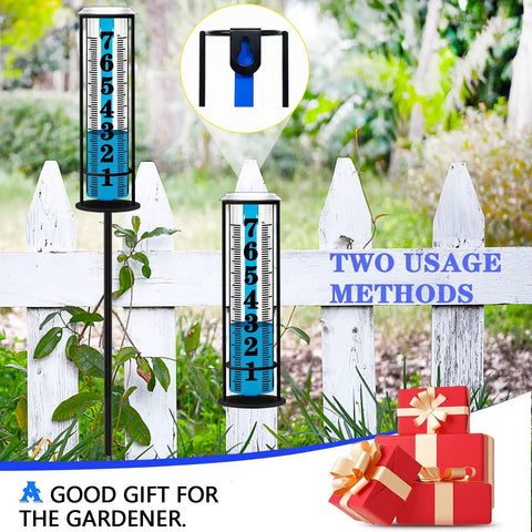 Upgraded Outdoor Rain Gauge With Thick Transparent Tube For Accurate Rain Readings, Easy Readout For Yard And Garden