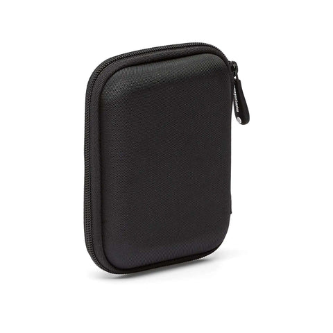 Slick Go To Hella Tough Hardshell Carry Case For Portable External Hard Drives With Secure Zipper Closure, black exterior.