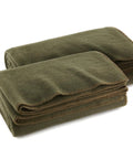 Olive Drab Green Fire Retardant Wool Blanket 66 By 90 Inch Beefy Heavy Duty Military Style 80 Percent Wool 2 Pack