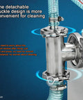 Detachable buckle design on Slick Stainless Steel Pneumatic Piston Bottle Filler Machine for easy cleaning.