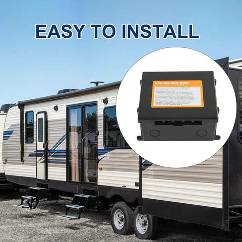 RV 30 Amp Automatic Transfer Switch 120V Seamless Inverter Shore Power And Generator Switching With Two 30 Amp Inputs And 20 To 30 Second Delay For Stable Power installed on RV