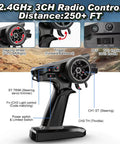 2.4GHz RC truck remote control with steering and throttle functions, distance 250+ ft, for 1/16 Scale RC Truck For All Ages