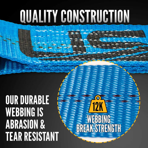 Heavy Duty 2 Inch Ratchet Straps 18 Feet Long Set Of 4 With J Hooks Blue Weather Resistant Webbing Beefed Up Tie Downs 3333 Lbs Working Load Limit Durable Construction For Heavy Hauls