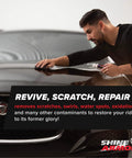 Car Scratch Remover And Swirl Repair Polish 4oz With Water Repellent Gloss Finish For Deep Mirror Like Shine product being applied