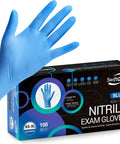 Blue Nitrile Exam Gloves Disposable Latex Free Non Sterile Medical And Food Safe Powder Free 100 Count Box Medium Size