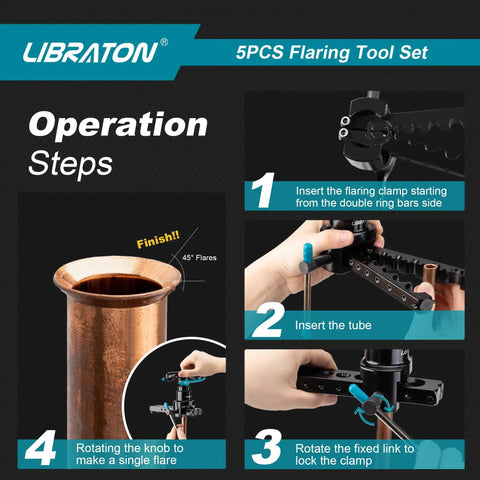 Hvac Flaring Tool Kit For Copper Pipes Metric And Saes Sizes 45 Degree Eccentric Cone Ac Repair Gear Smooth Operator Design Dang Tough Build Straight Fire Results For Mechanics And Handyman Crew