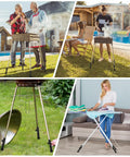 Legit Heavy Duty Folding Table Extenders With Solid Steel Riser Blocks For Immediate Adjustable Height Boosts for grilling outdoors.