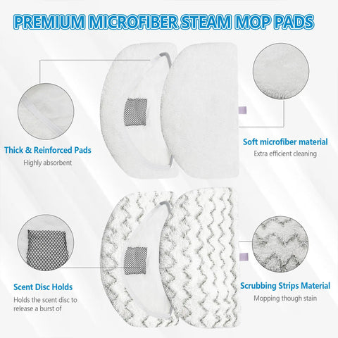 8 Pack Microfiber Steam Mop Pads For PowerFresh Steam Mops Washable And Reusable Pads Compatible With 1940 1440 1544 1806 2075