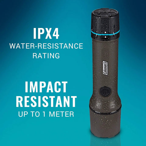 OneSource Rechargeable LED Flashlight Beaming Up To 1000 Lumens, Water Resistant Heavy-Duty Camping Light with IPX4 rating
