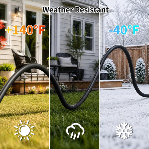 Heavy Duty 25 Ft Outdoor Extension Cord Built Like A Beast With Three Evenly Spaced Weatherproof Outlets in various weather conditions.
