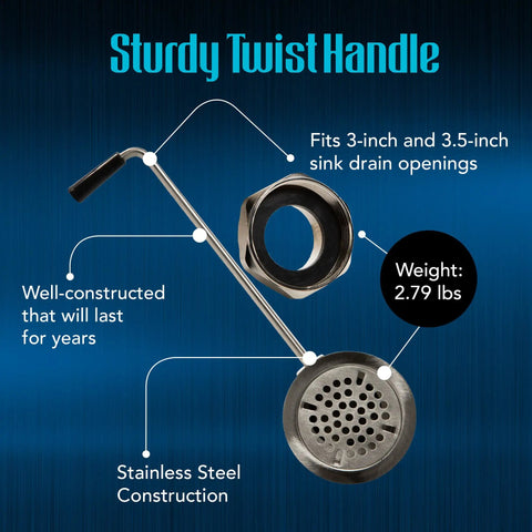 3 Inch Sink Drain Valve With Twist Handle Keeps Commercial Sinks From Overflowing Fits Three Compartment Sink Style Drains stainless steel