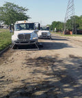 Rig Ready Magnetic Road Sweeper That Knocks Nails And Scrap Metal Out Of The Way On Job Sites Uses Simple Hang Bracket To Sweep A Bold 72 Inch Track Daily Saves Your Tires And Keeps Pavement Pristine, in action on a job site.