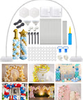 CORALMEE 6-in-1 Balloon Arch Stand Kit with 10.8ft adjustable white frame, bases and accessories