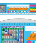 24 Pack Self-Adhesive Vinyl Desktop Reference Nameplates With Letters, Numbers, And Place Values For Learning displayed on desk