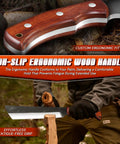 Beast Heavy Duty Japanese Machete Knife With Full Tang Blade and ergonomic wood handle in use
