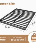 Straight Up Heavy Duty Queen Bunkie Board Delivers Rock Solid Metal Support With Smooth Rounded Edges For A Hassle Free Mattress Foundation Built Tough To Carry Heavy Loads Daily, showcasing dimensions and design.