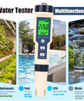 Slick Digital 5 In 1 Pool Water Tester Drops Crisp Ph Salt Tds Ec And Temp Readings In Seconds for pools and spas.