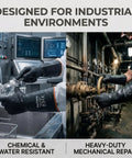 Top Shelf Heavy Duty Rubber Work Gloves With Super Grippy Anti Slip Palms And Hella Thick Durable Natural Latex Hand Armor for industrial cleaning.