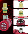 R1234yf Quick Coupler Adapter Kit With High And Low Pressure Fittings For Easy Evacuation And Recharging Of Automotive AC Systems