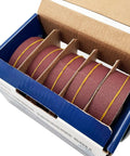 Emery Cloth Sandpaper Rolls Dispenser Set With 5 Grits 150 240 320 400 600 for woodworking, five rolls in blue box