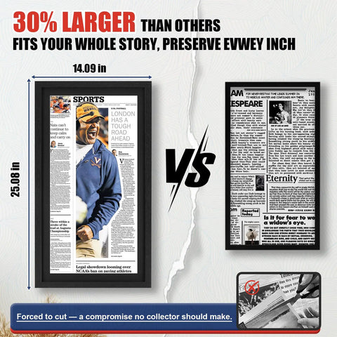 Newspaper Display Frame Set Premium Wood With Clear Acrylic Panel Fits 11 By 22 Up To 13 By 24 Newspapers Wall Mount Or Tabletop Stand Black 3 Pack Slick Gift For Collectors And Home Office Decor comparison graphic