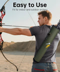 Archer using a Dual Carry Archery Arrow Quiver For Hip And Back, Quick-Detach Silent Buckle, Foldable Ultra Lightweight 200g.