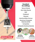 Slick Finishing Carbide Tipped 82 Degree Countersink Drill Bit With Adjustable Revolving Depth Stop For No Sweat Job Plug And Play Hybrid Hex Round Shank Compatible With Festool Centrotec 3 8 By 7 64 Inches in an industrial setting.