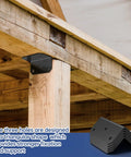 4 Pack L Brackets Corner Braces 4 X 2 X 2 Inch Galvanized Steel Heavy Duty Angle Braces installed on wooden beam with screws