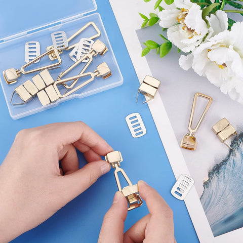 Gold-tone turn-lock purse clasps, 2.1-inch, 6-piece set with shims for handbag making