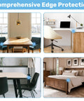 Heavy Duty Large Table Corner Protectors And Universal Edge Guards For Babies on dining and desk edges for safety.