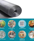 Stainless Steel Window Screen Roll 36x200 Inches With Stab-Resistant Gloves Pet Proof Mesh Replacement For Home And Office DIY-Friendly 304