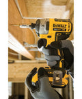 Impact Driver Bit Set 35-Piece With Connectable Storage System in use on wooden structure, showing powerful torque and precision.