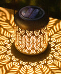 Solar Powered Outdoor Hanging Lanterns For Garden And Patio, glowing pattern on ground, waterproof landscape light, LED
